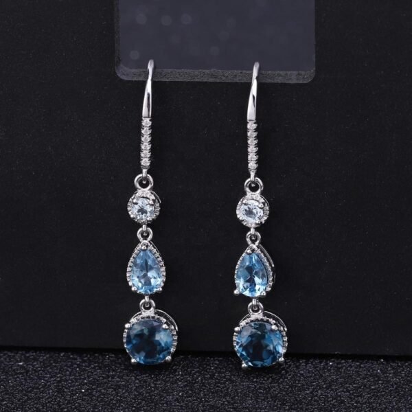 Fashionable Elegant Natural Gemstone Earrings S925 Silver