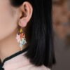 Antique Style Earrings Paired With Cheongsam Retro